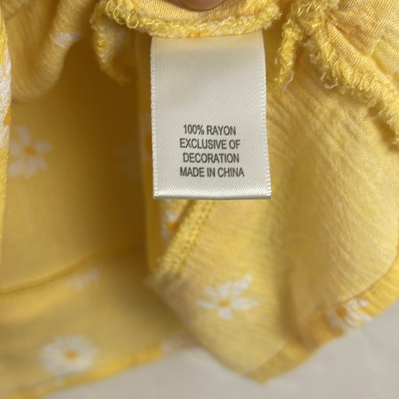 5 for $25 🌈Self Esteem yellow flowy top with ruffle straps girls size M 10/12 - Picture 8 of 8